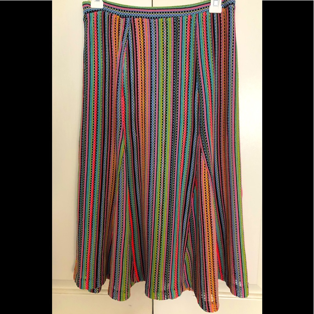 Maeve Bright Striped Colorful Woven Skirt XS-S